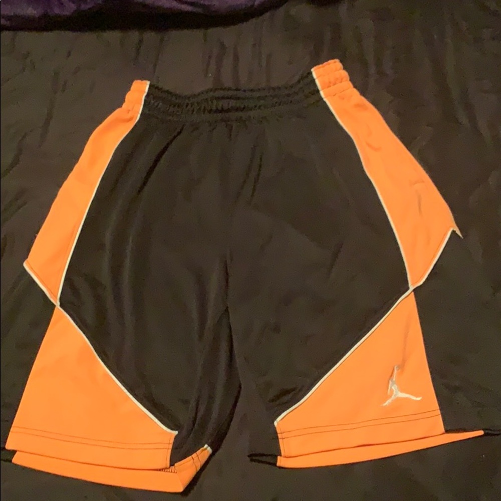 Black and Orange Jordan Shorts